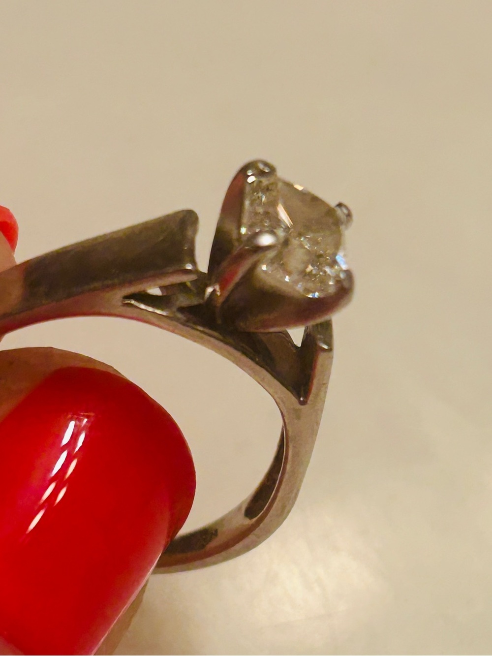 Platinum Modified Brilliant Cut Engagement Ring 1.56 carats size 8.5